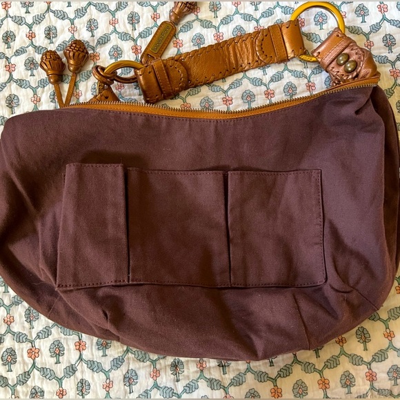 ISABELLA FIORE Morgan Embroidered Butterfly Boho Beaded Bag + Suede Wristlet - Picture 7 of 15